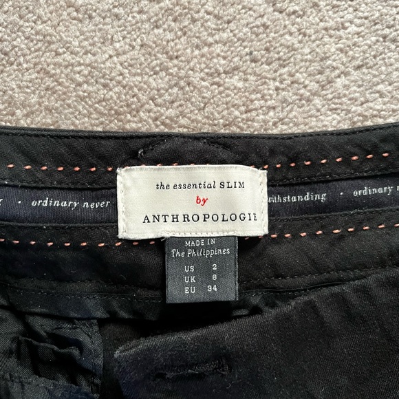 Anthropologie Essential Slim Pant, Size 2. - Picture 3 of 3